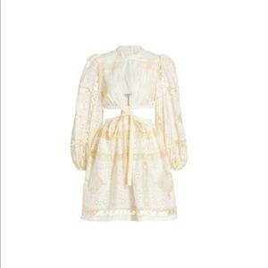 Zimmerman Aliane Embroidered Dress 0 (2-4) Ivory New with Tags